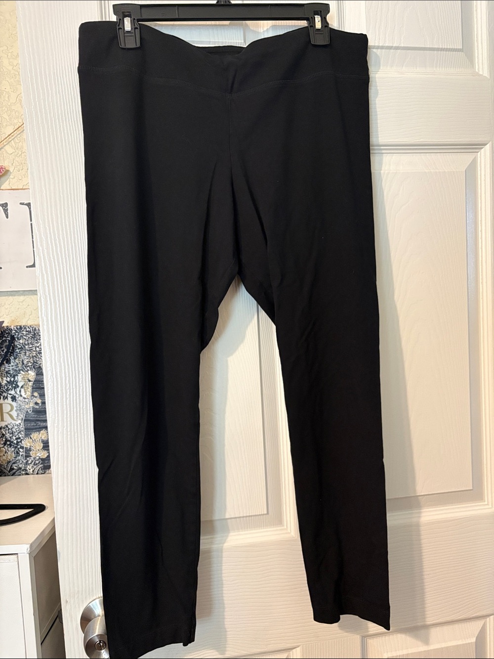 Black Leggings yoga gym   Stretch Pull-On Pants